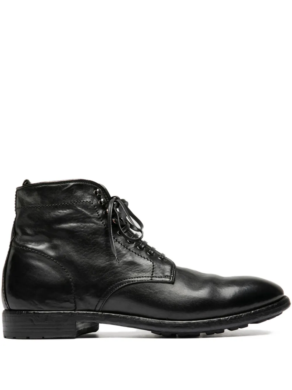 Officine Creative Prince lace-up leather boots Zwart