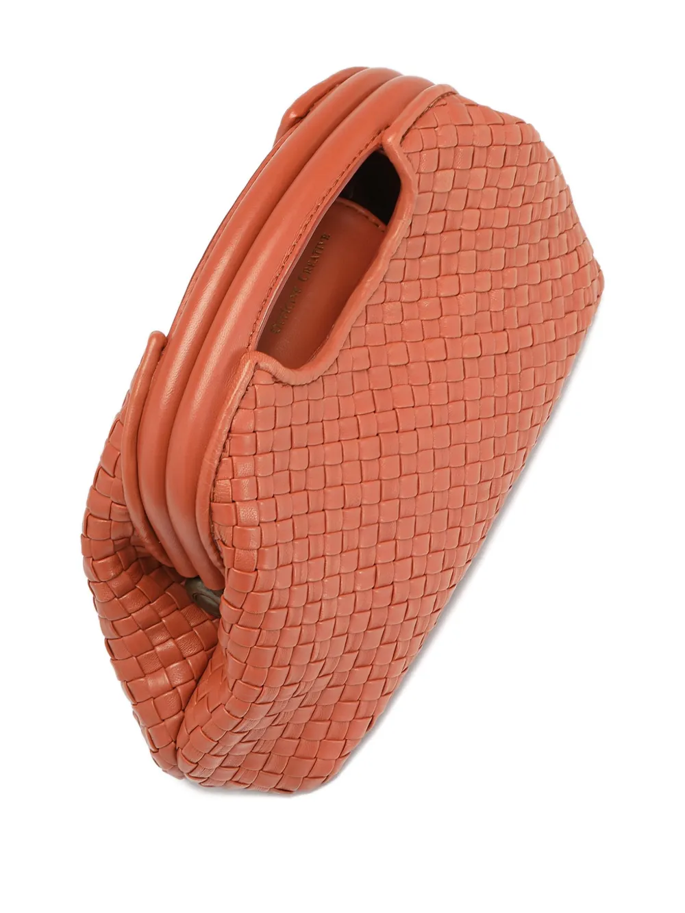 Officine Creative Woven Leather Shoulder Bag In Orange