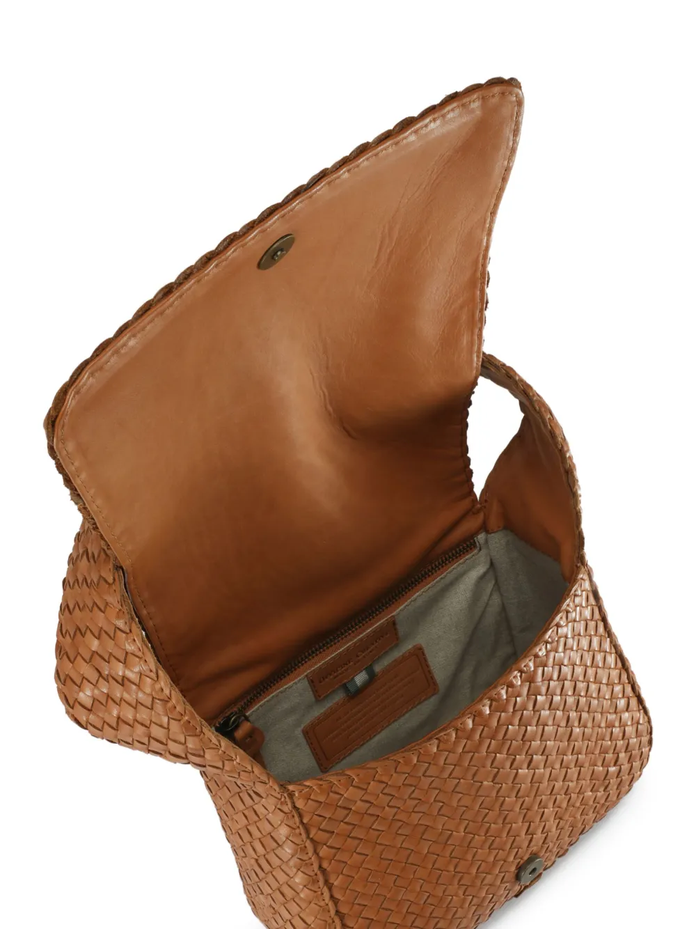 Officine Creative Class woven leather shoulder bag - Bruin