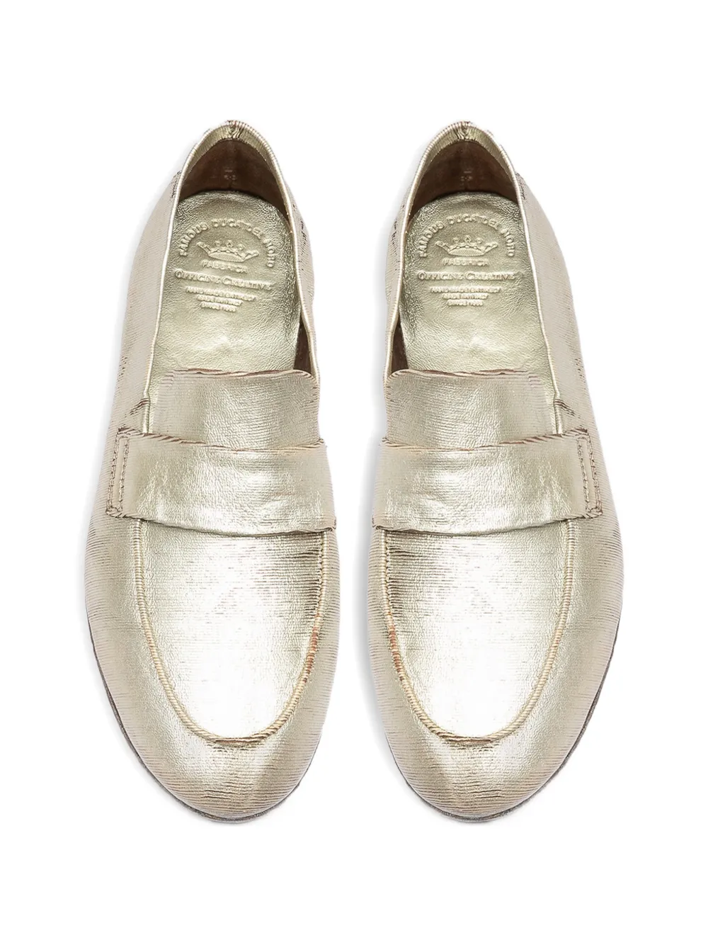 Officine Creative Blair loafers met textuur Goud