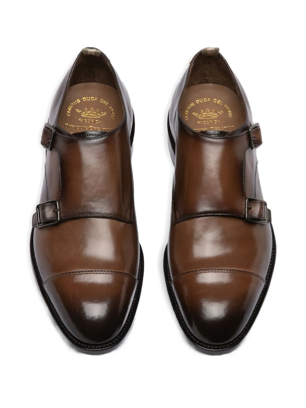 Officine Creative Signature Monk Shoes In Brown