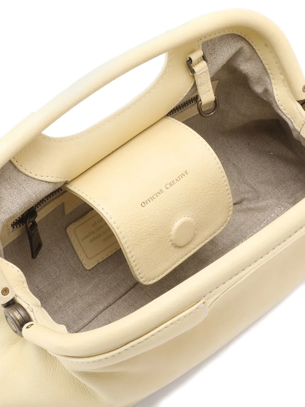 Officine Creative Leather Clutch Bag In Yellow