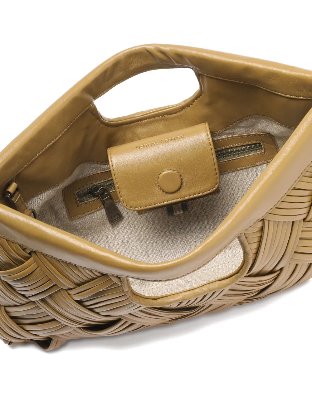 Officine Creative Helen/026 Woven Leather Tote Bag In Yellow
