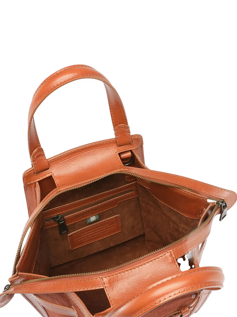 Officine Creative Saddle Leather-trimmed Saddle Bag In Orange