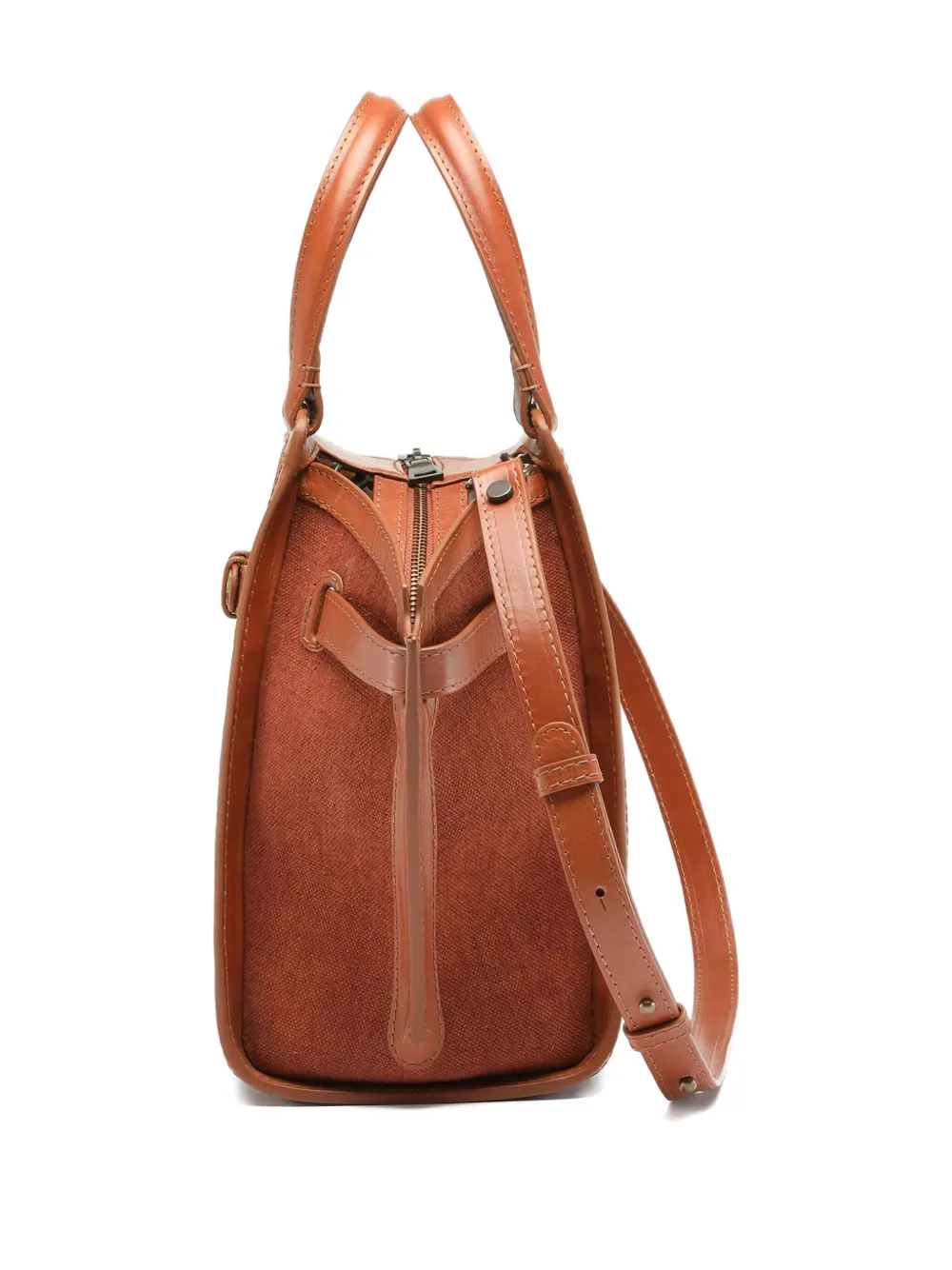 Officine Creative Saddle Leather-trimmed Saddle Bag In Orange