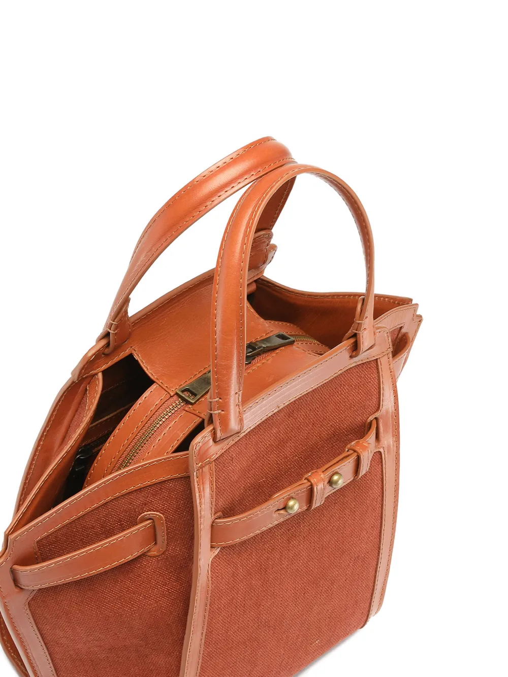 Officine Creative Saddle Leather-trimmed Saddle Bag In Orange