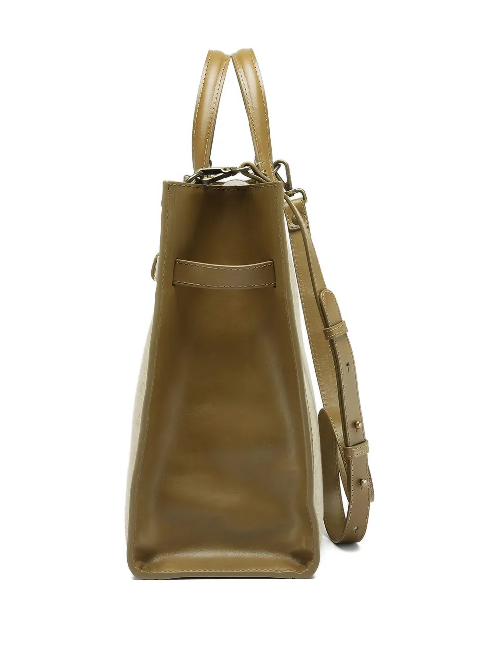 Officine Creative Leather-trimmed Canvas Shoulder Bag In Neutral
