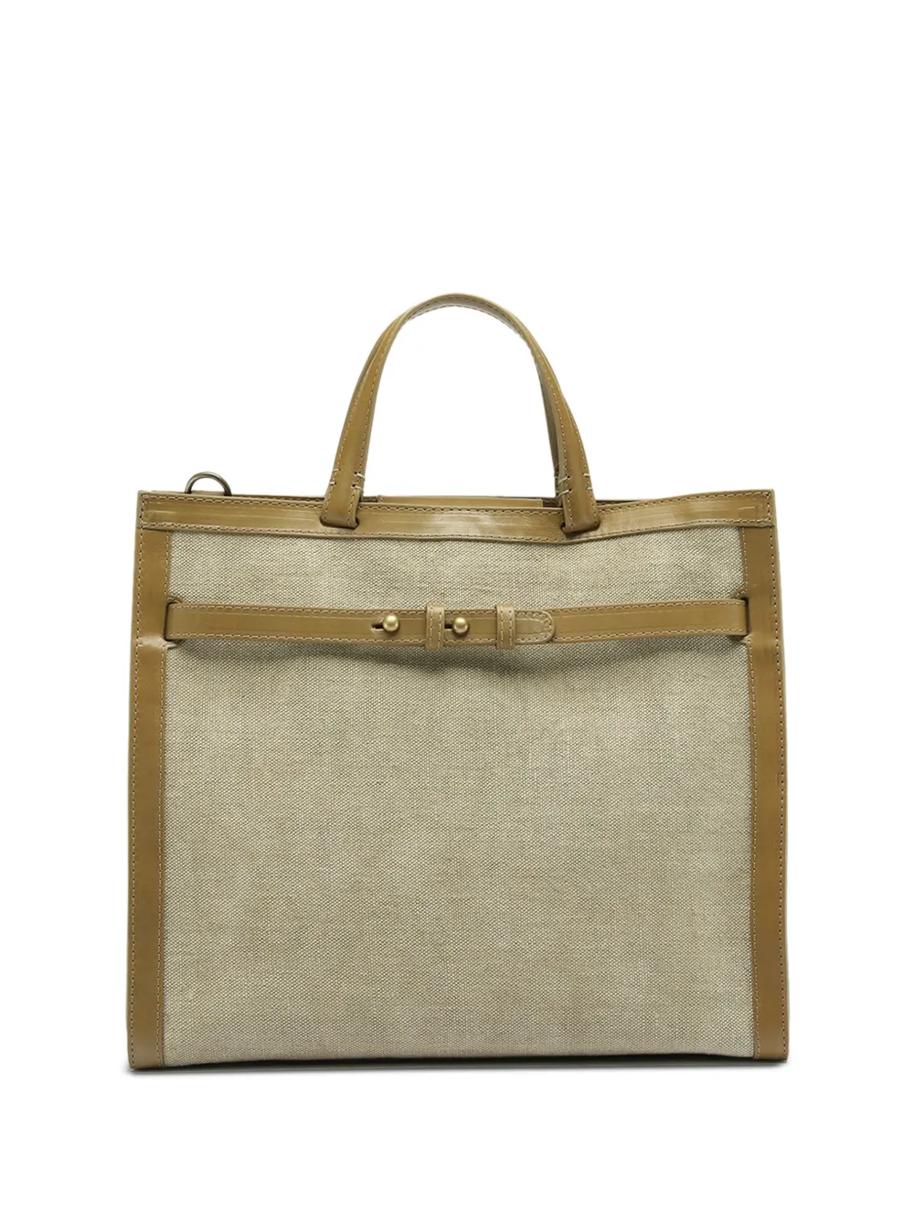 Officine Creative レザートリム キャンバス ショルダーバッグ - ニュートラル Officine Creative レザートリム キャンバス ショルダーバッグ - ニュートラル