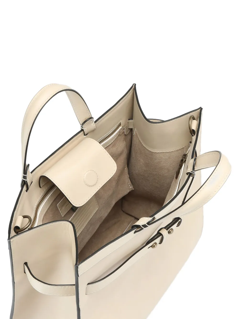 Officine Creative Buckle-fastening Leather Shoulder Bag In Neutral