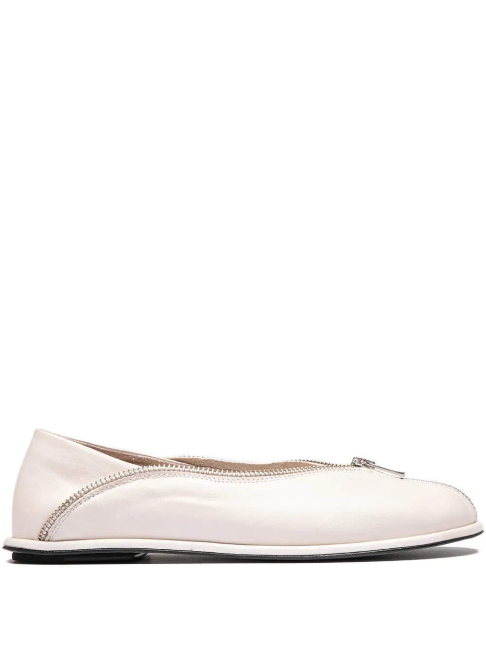 Officine Creative Leren loafers met rits Wit
