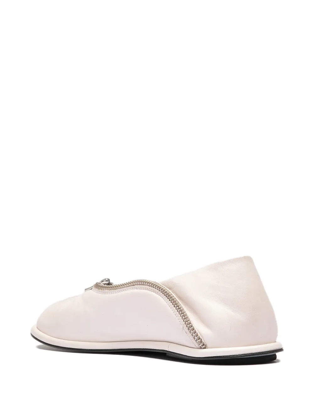 Officine Creative Zip-detail Leather Loafers In White