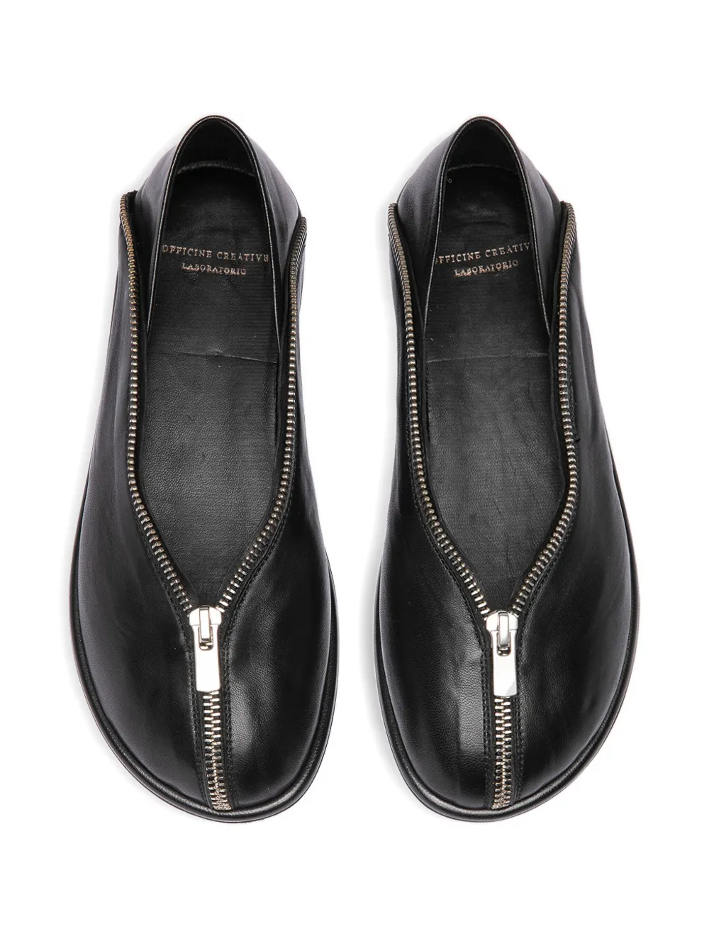 Officine Creative Loafers met rits Zwart