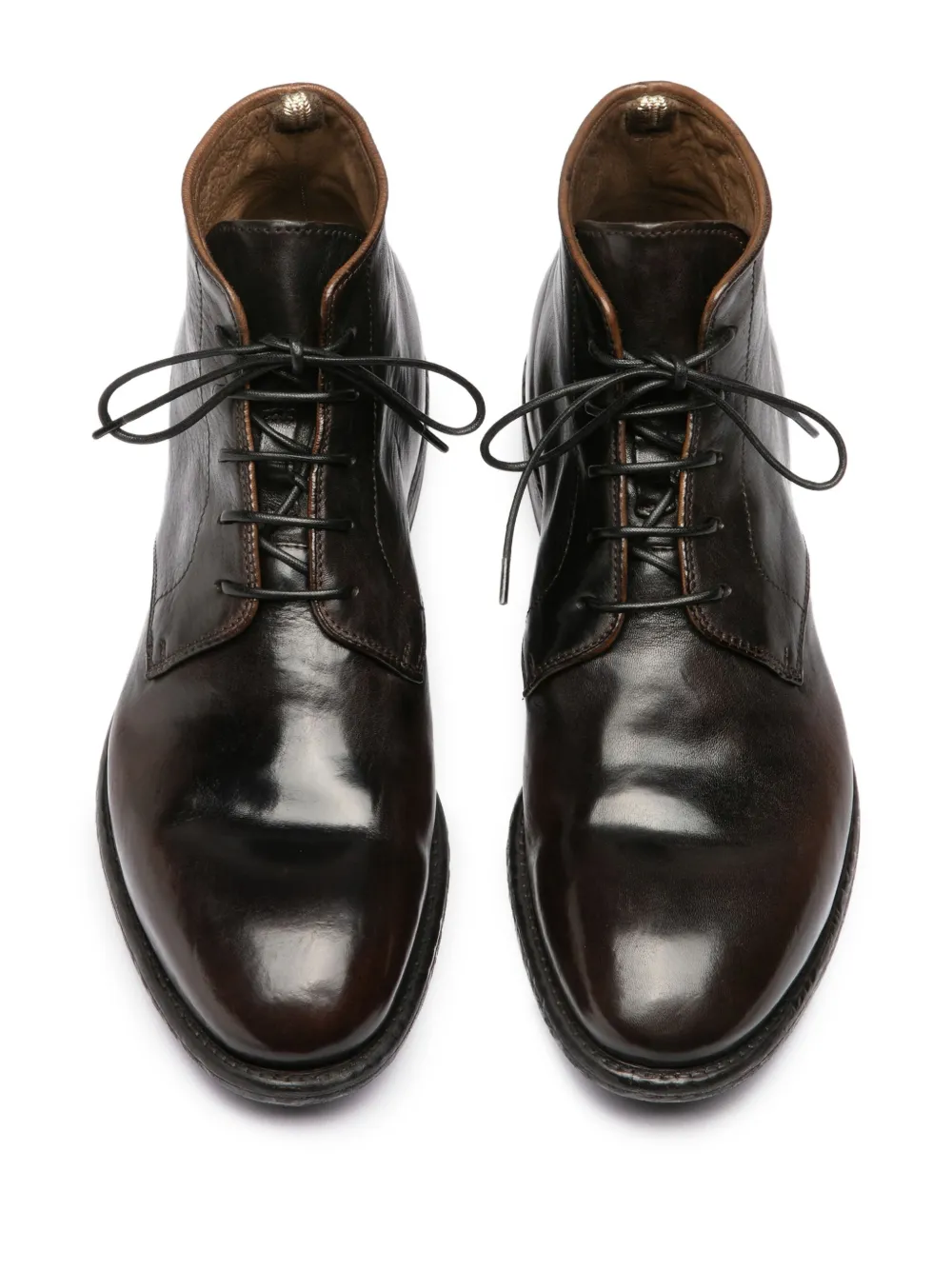 Officine Creative Emory leren veterlaarzen Zwart