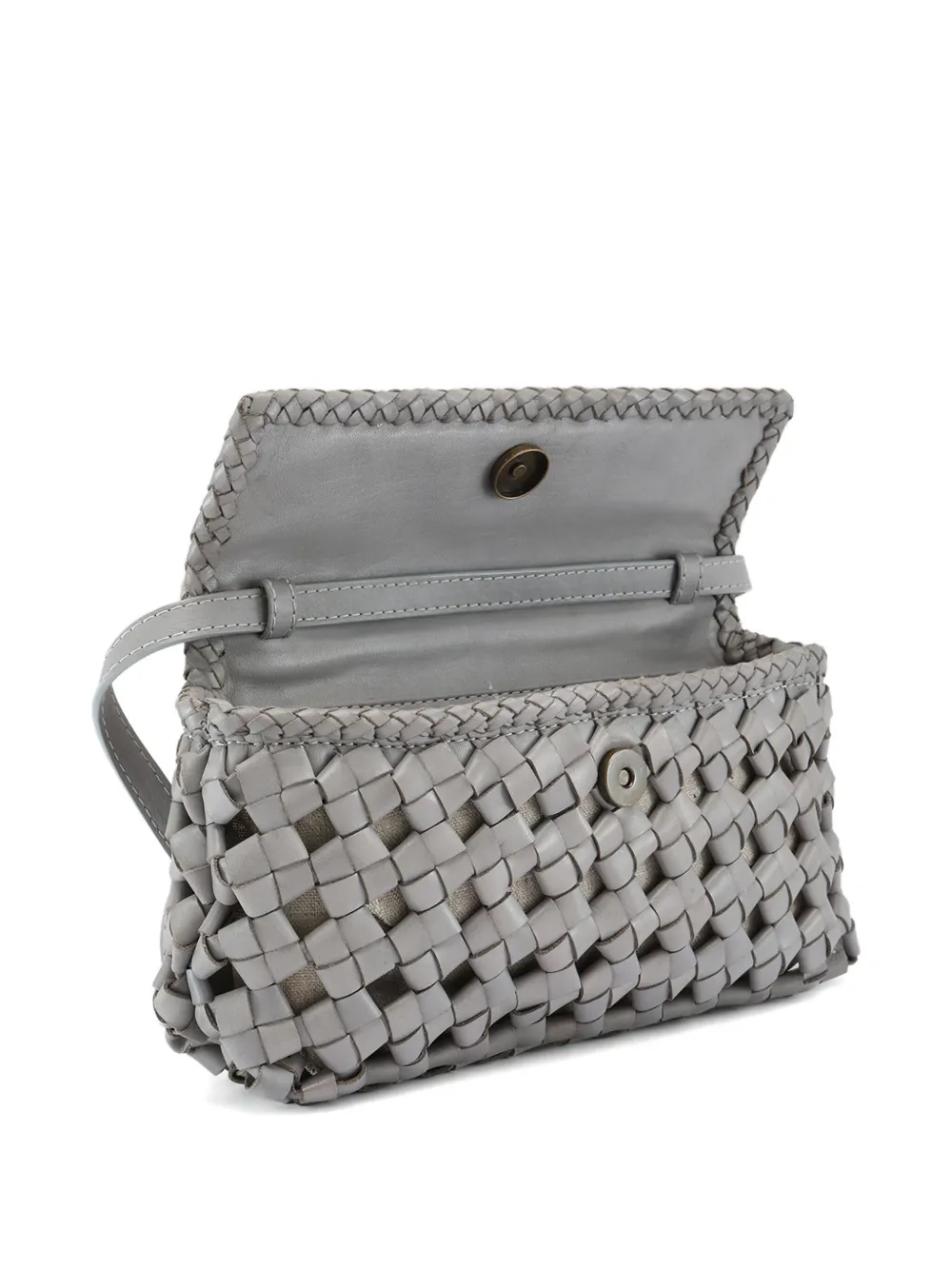 Officine Creative Class Woven Leather Shoulder Bag In Gray