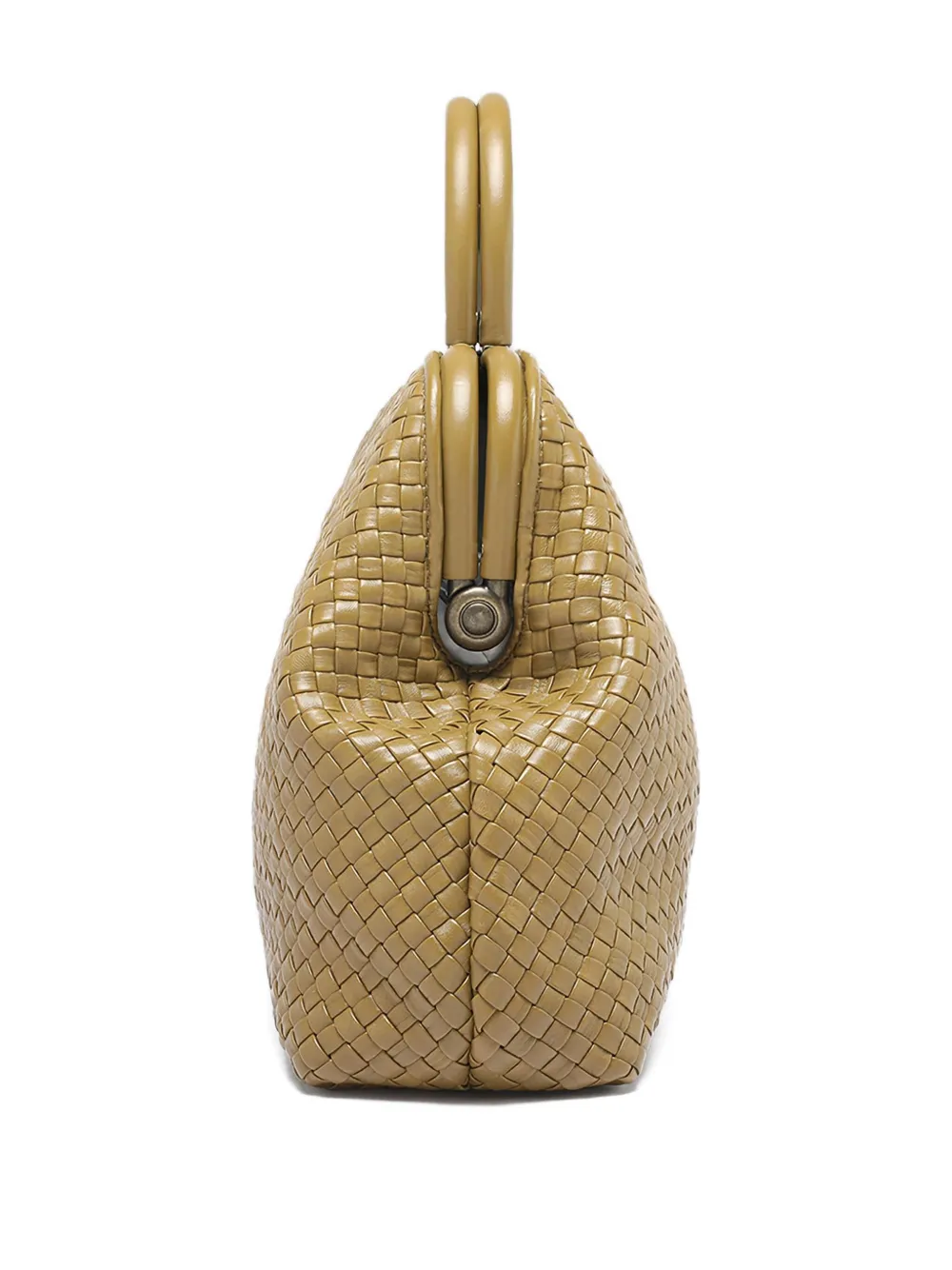 Officine Creative Helen Woven Top-handle Shoulder Bag In Green