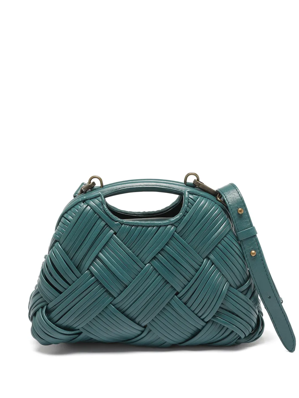 Officine Creative Helen/12 woven leather tote bag - グリーン Officine Creative Helen/12 woven leather tote bag - グリーン