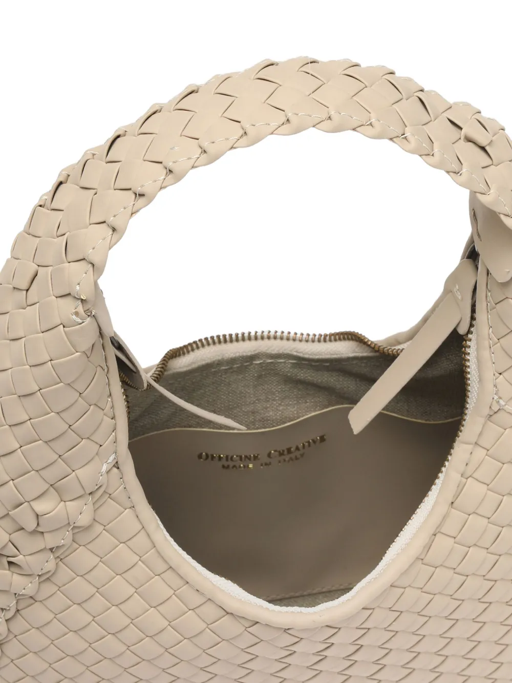Officine Creative Class Woven Leather Shoulder Bag In Neutral
