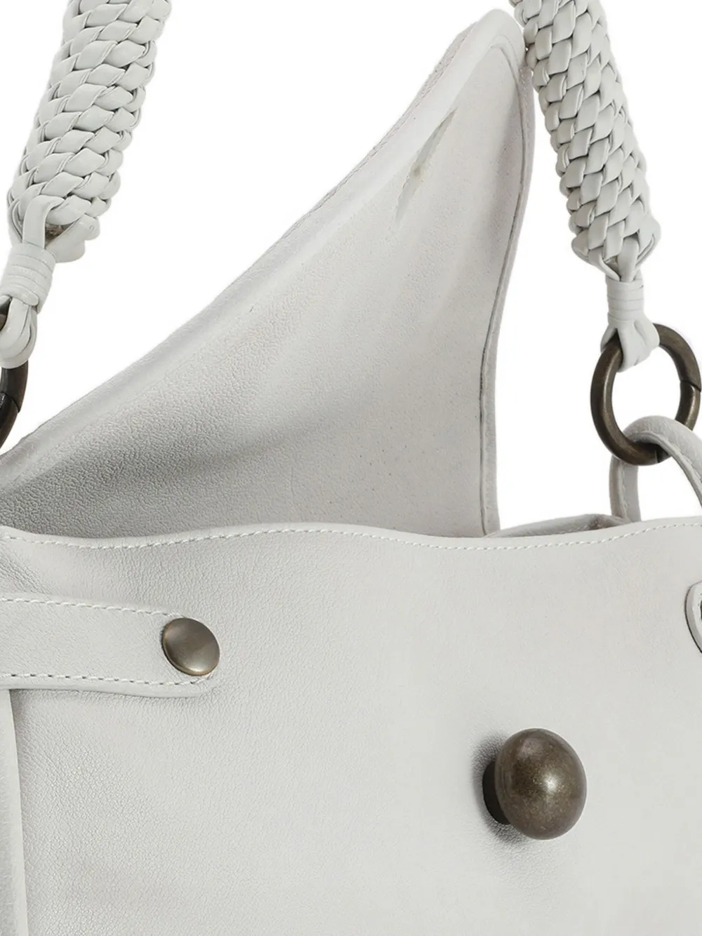 Officine Creative Holes Leather Shoulder Bag In White