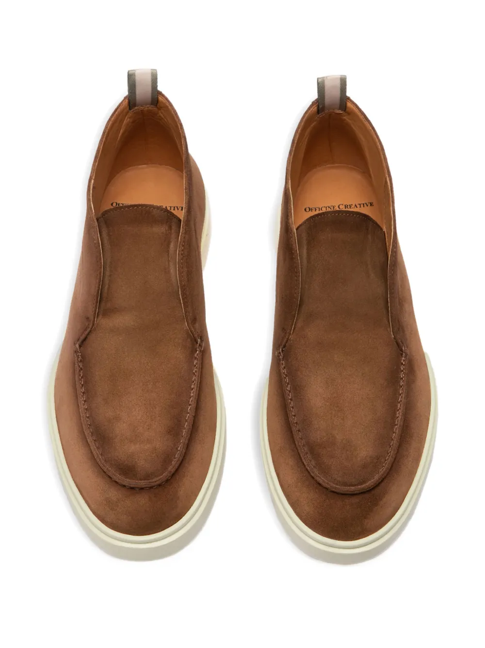 Officine Creative Bones suede slip-on boots CASTAGNO