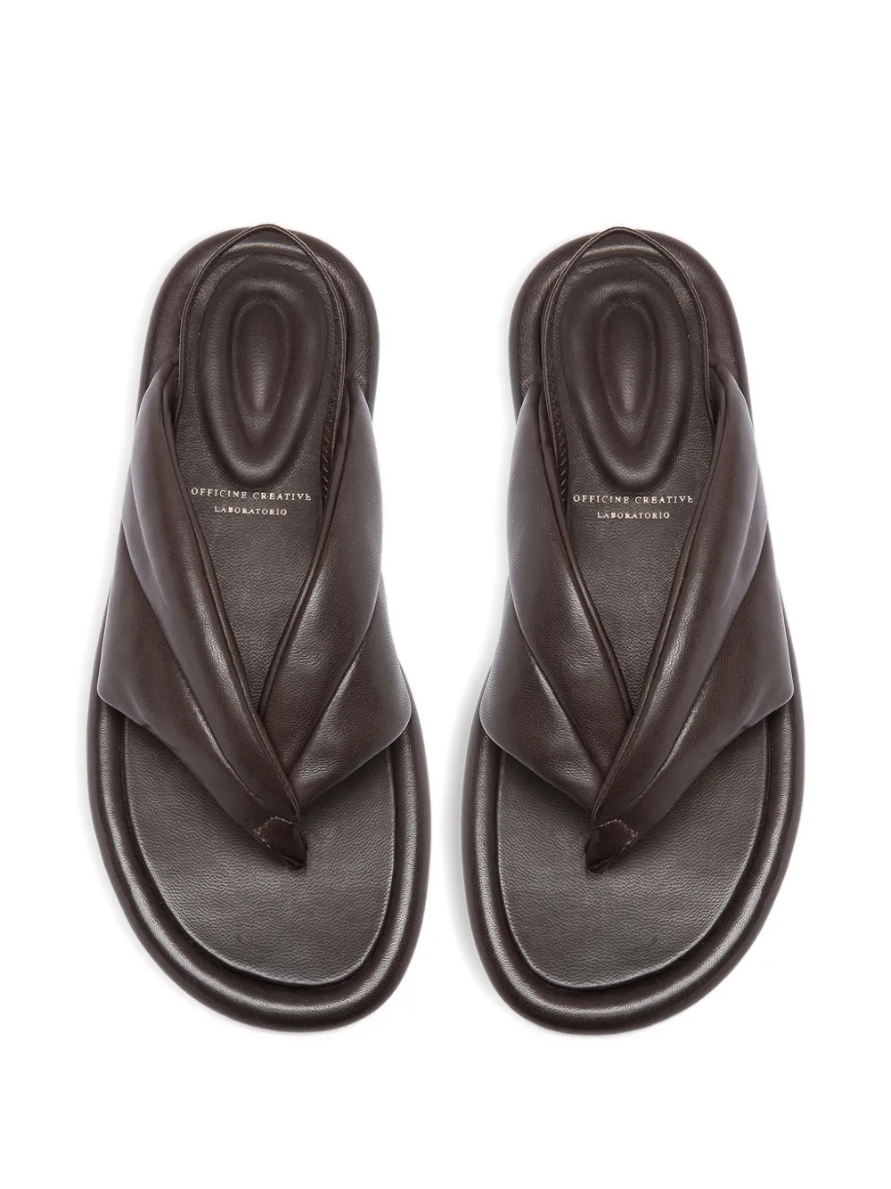 Officine Creative Padded Slingback Sandals In Brown