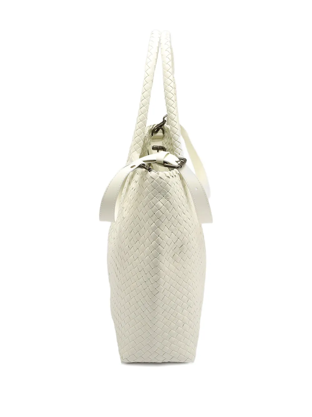 Officine Creative Class 35 Woven Shoulder Bag In White