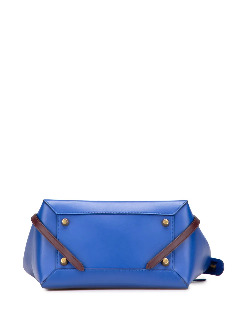 Pre-owned Celine 2014 Mini Tricolor Smooth Calfskin Belt Bag Satchel In Blue