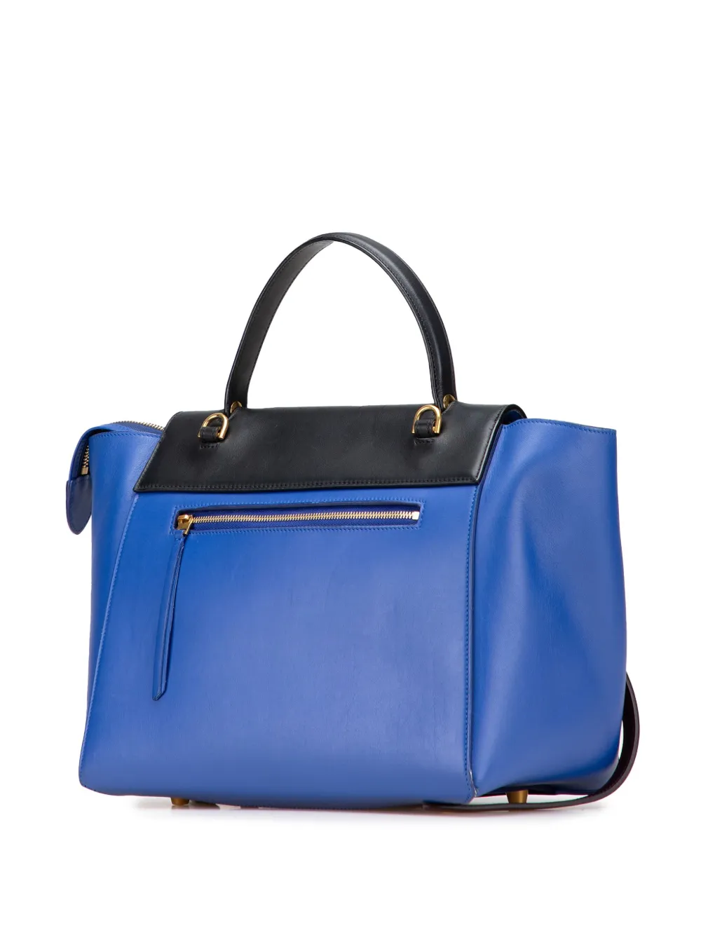 Pre-owned Celine 2014 Mini Tricolor Smooth Calfskin Belt Bag Satchel In Blue