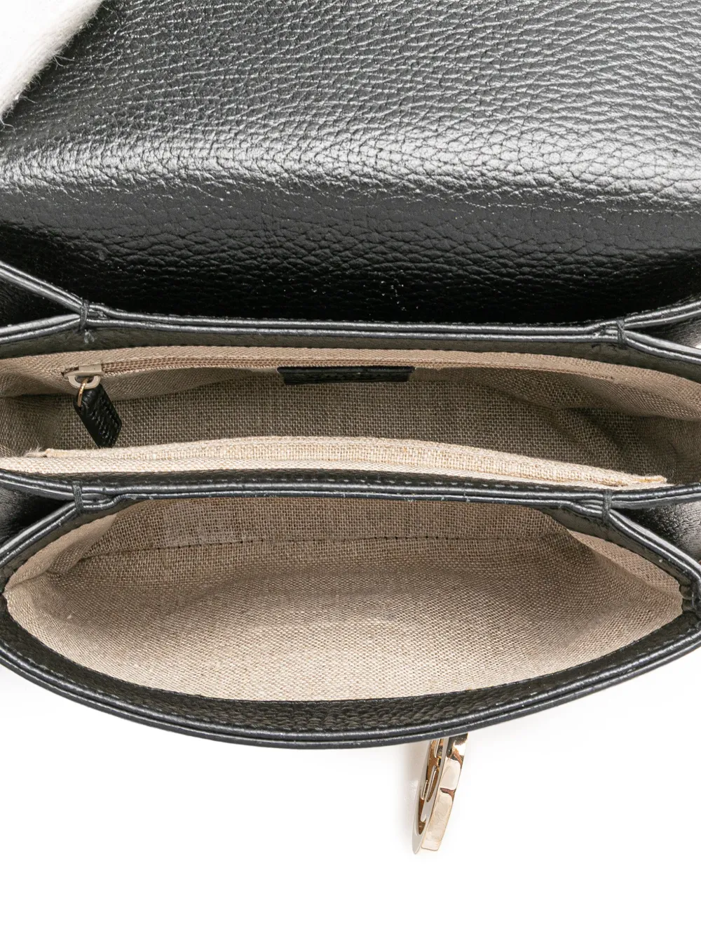 Pre-owned Gucci 2016-2025 Small Dollar Calfskin Interlocking G Crossbody Bag In Black