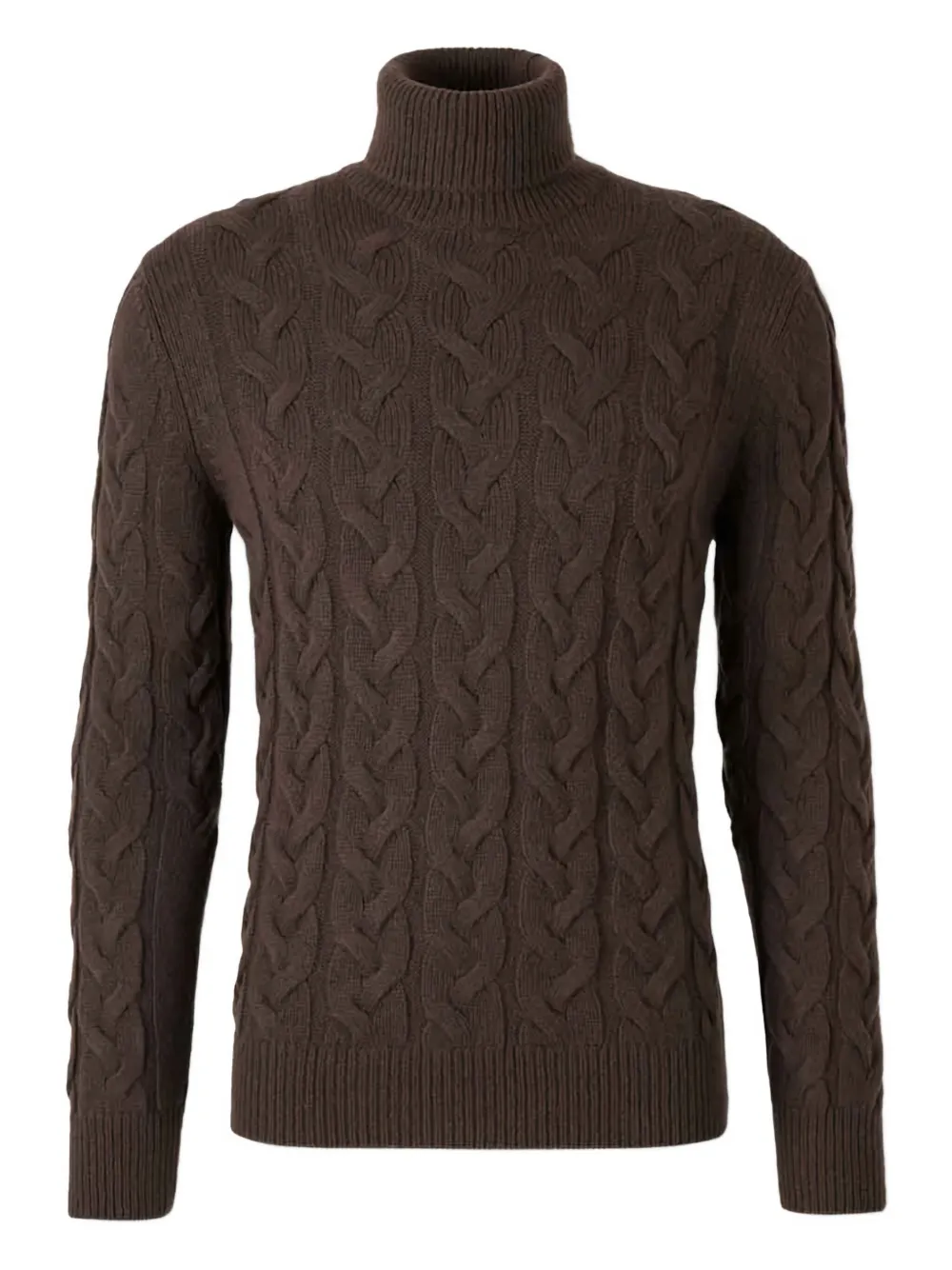 Gran Sasso cable-knit turtleneck sweater Bruin