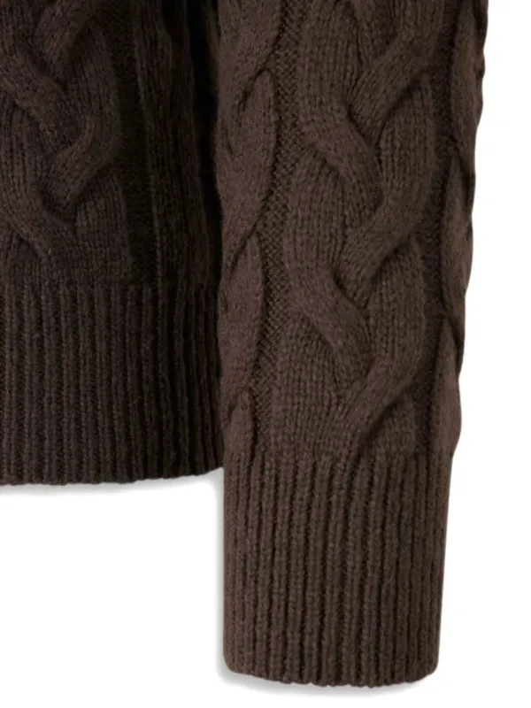 Gran Sasso ケーブルニット タートルネックセーター | ブラウン
