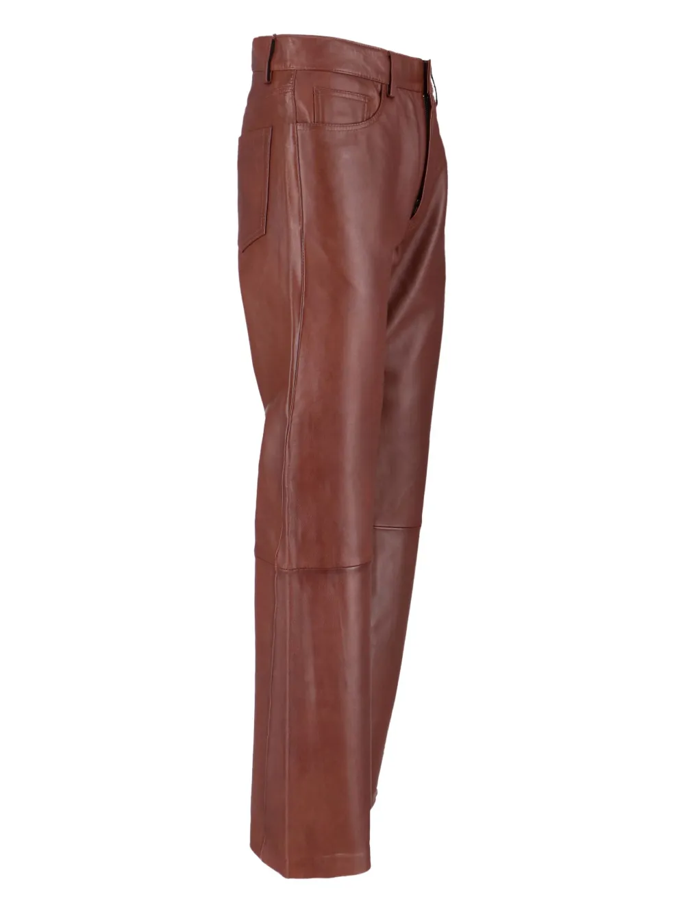 Sunflower Straight Twist leren broek Bruin