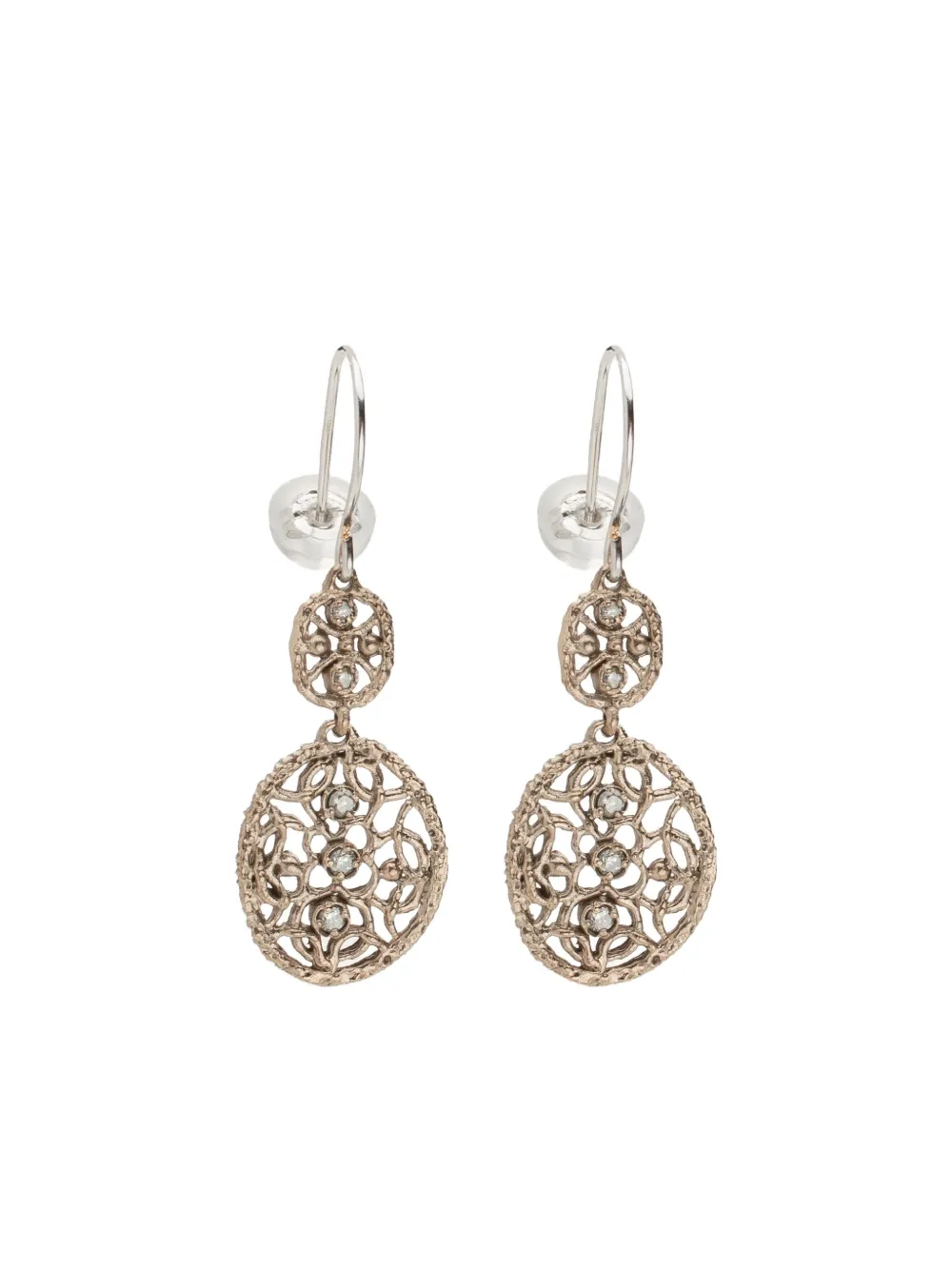 Noguchi 14k White Gold Doubles Flocons Diamond Earrings In Gold