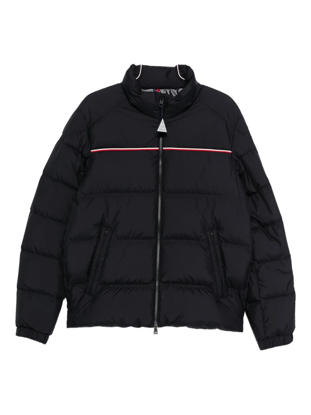 Moncler Puffer Jacket With High Collar And Quilted Design In Black