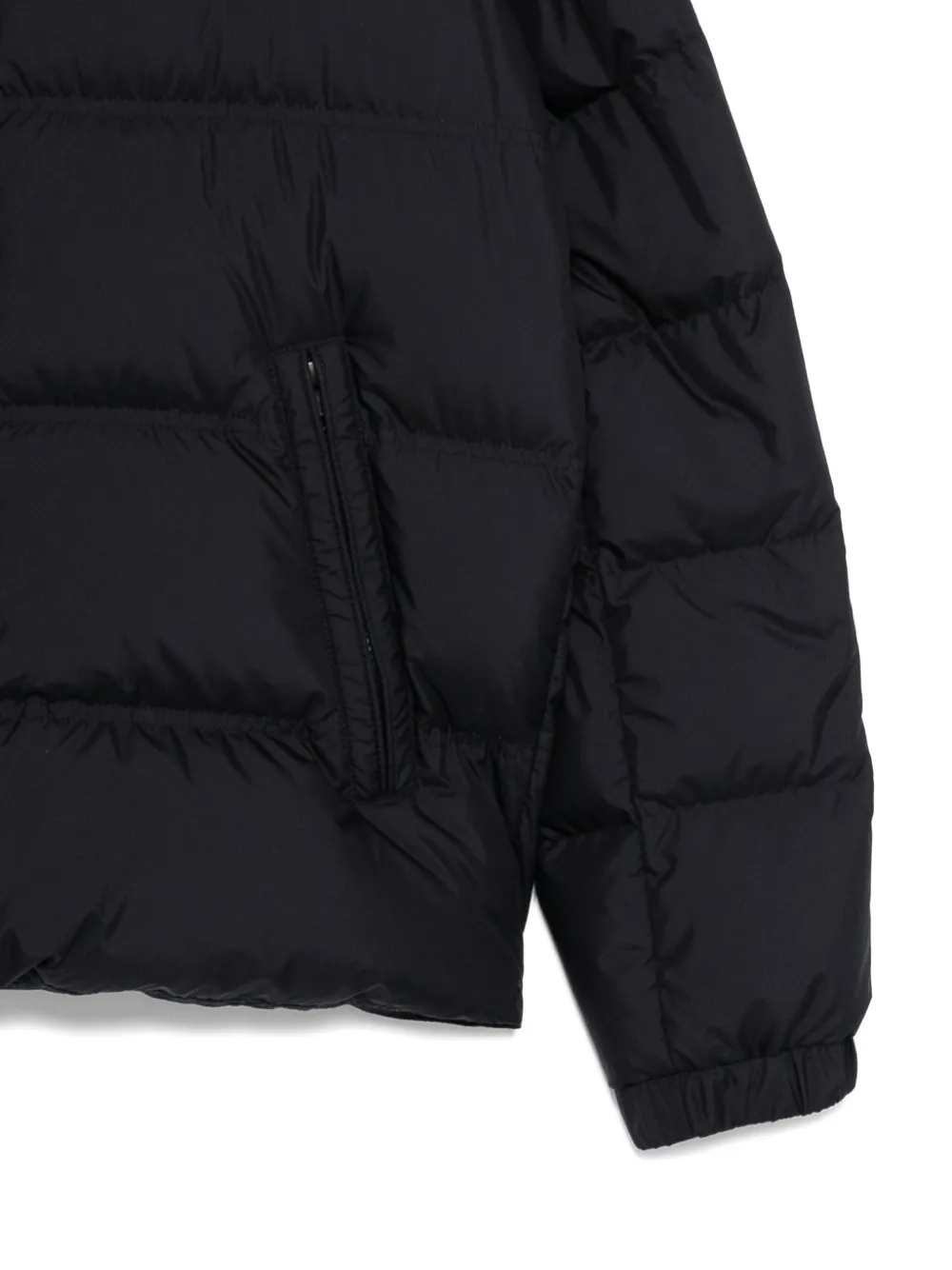 Moncler Puffer Jacket With High Collar And Quilted Design In Black