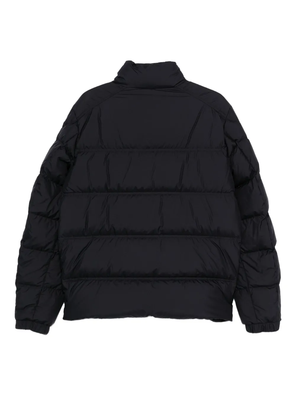 Moncler Puffer Jacket With High Collar And Quilted Design In Black