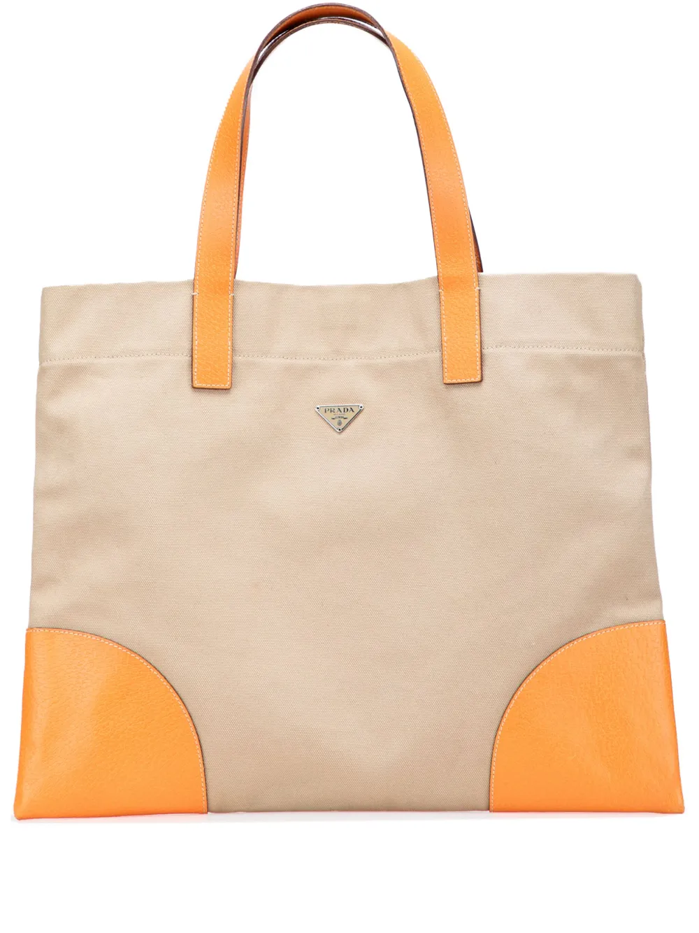 Prada Pre-Owned 2000-2013 Cinghiale Trimmed Canapa tote bag - ブラウン Prada Pre-Owned 2000-2013 Cinghiale Trimmed Canapa tote bag - ブラウン