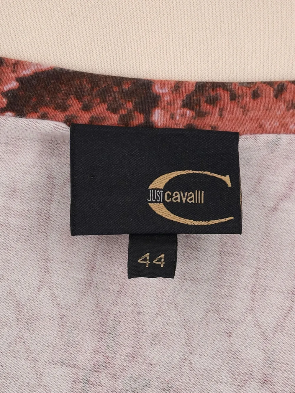 Pre-owned Just Cavalli Python-print V-neck Top In Pink
