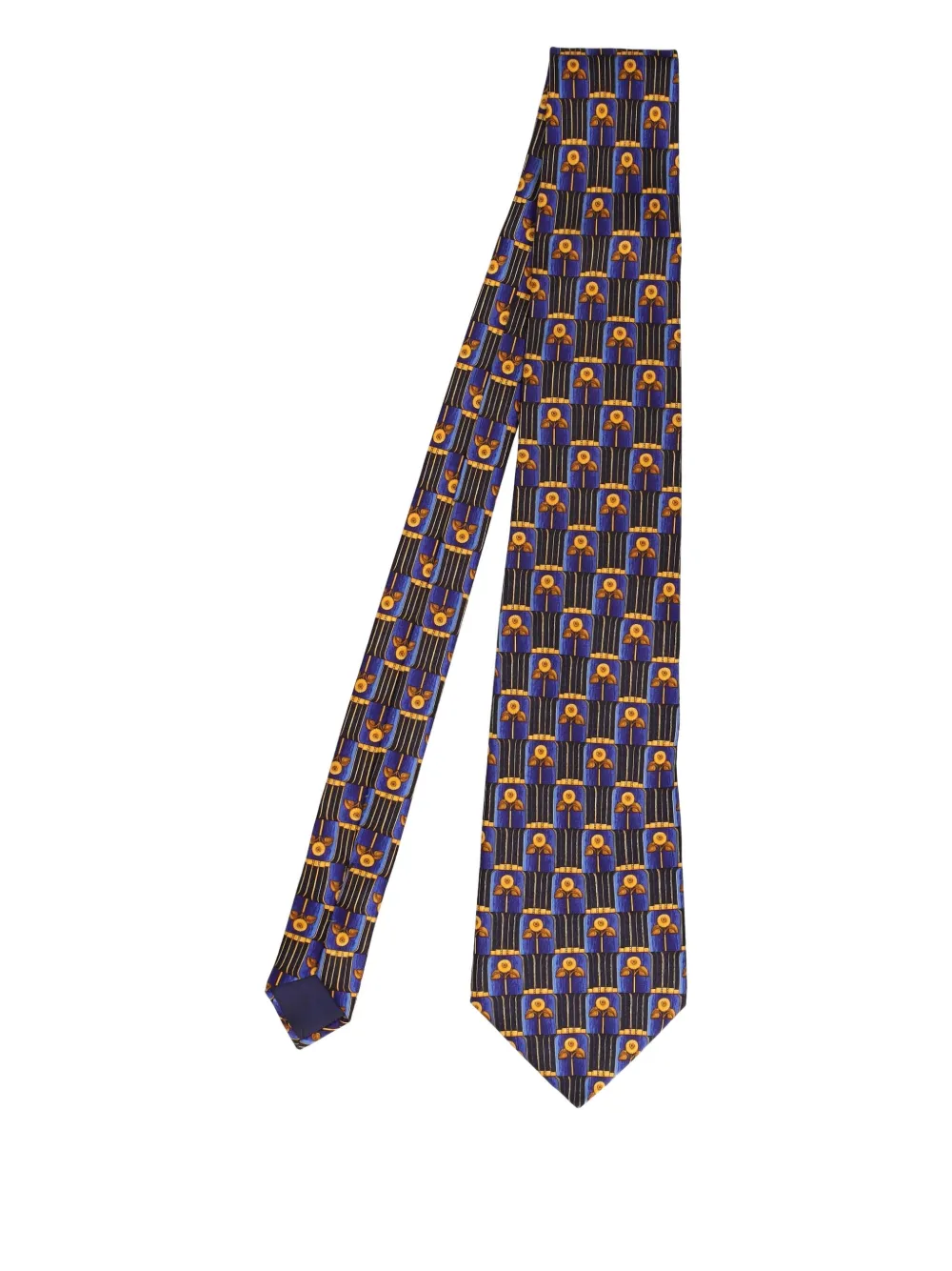 Lanvin Pre-Owned sunflower-print silk tie | Blue | Image 1
