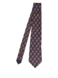 Lanvin Pre-Owned sunflower-print silk tie - Blue