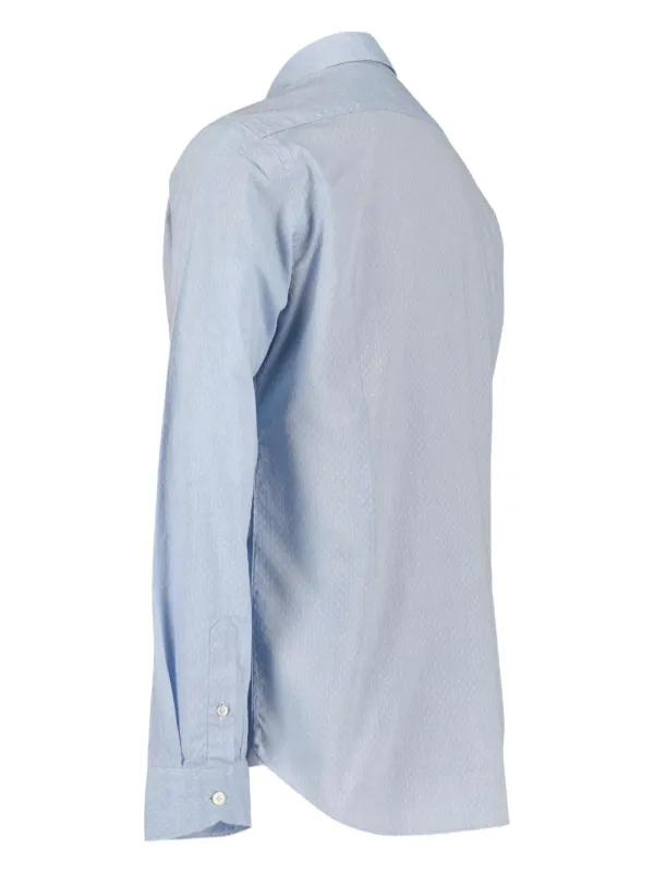 Vintage 2000s Long-sleeved Men Shirt - Blue
