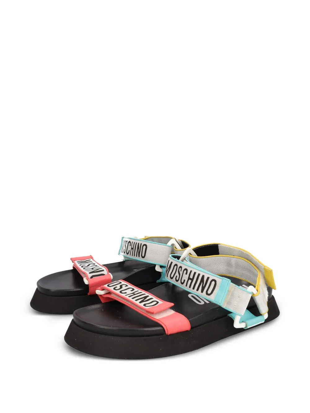 Moschino Pre-Owned Fluo touch-strap platform sandals | Image 2