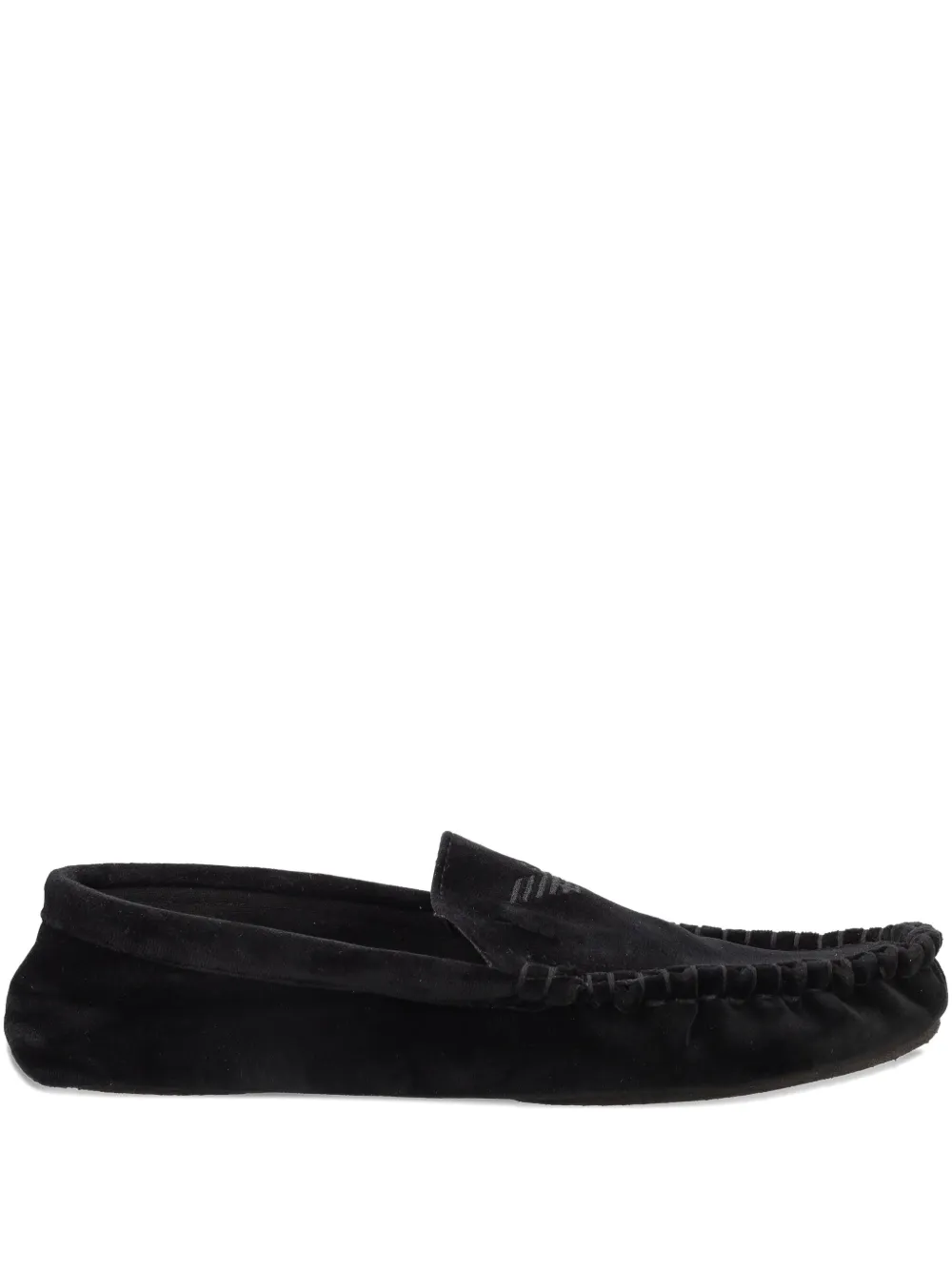 Emporio Armani embroidered-logo loafers | Black | Image 1