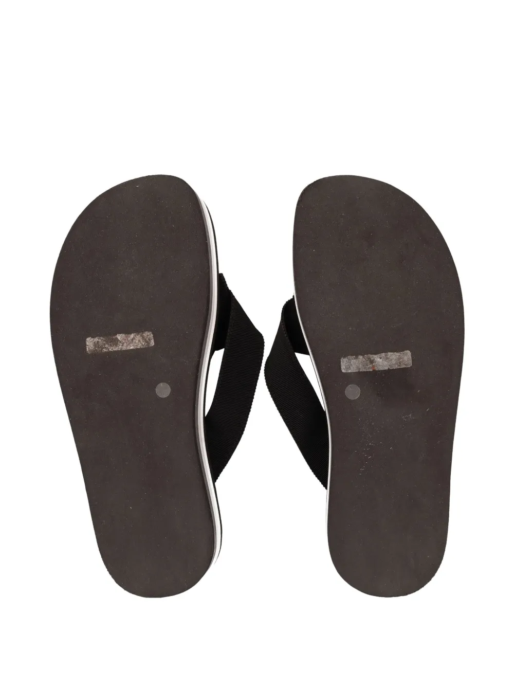 Pre-owned Moschino Striped-pattern Platform Flip-flops In Black