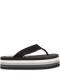 Moschino Pre-Owned striped-pattern platform flip-flops - Black