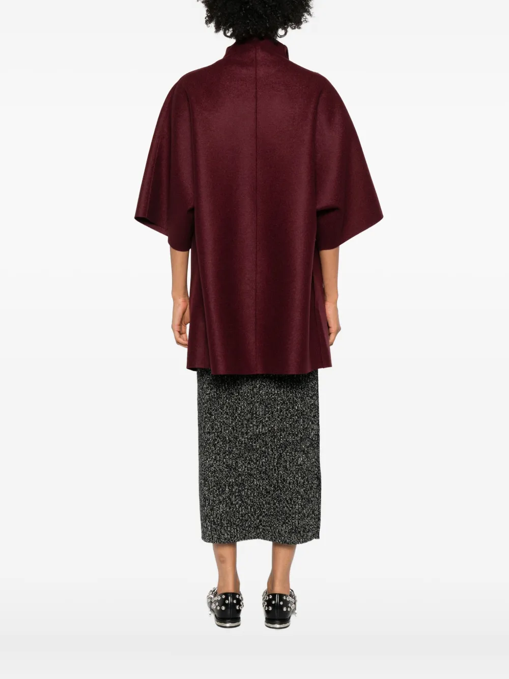 Harris Wharf London Short-sleeve Collared Coat In Red