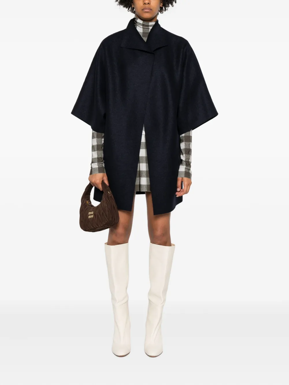 Harris Wharf London short-sleeve collared coat - Blauw