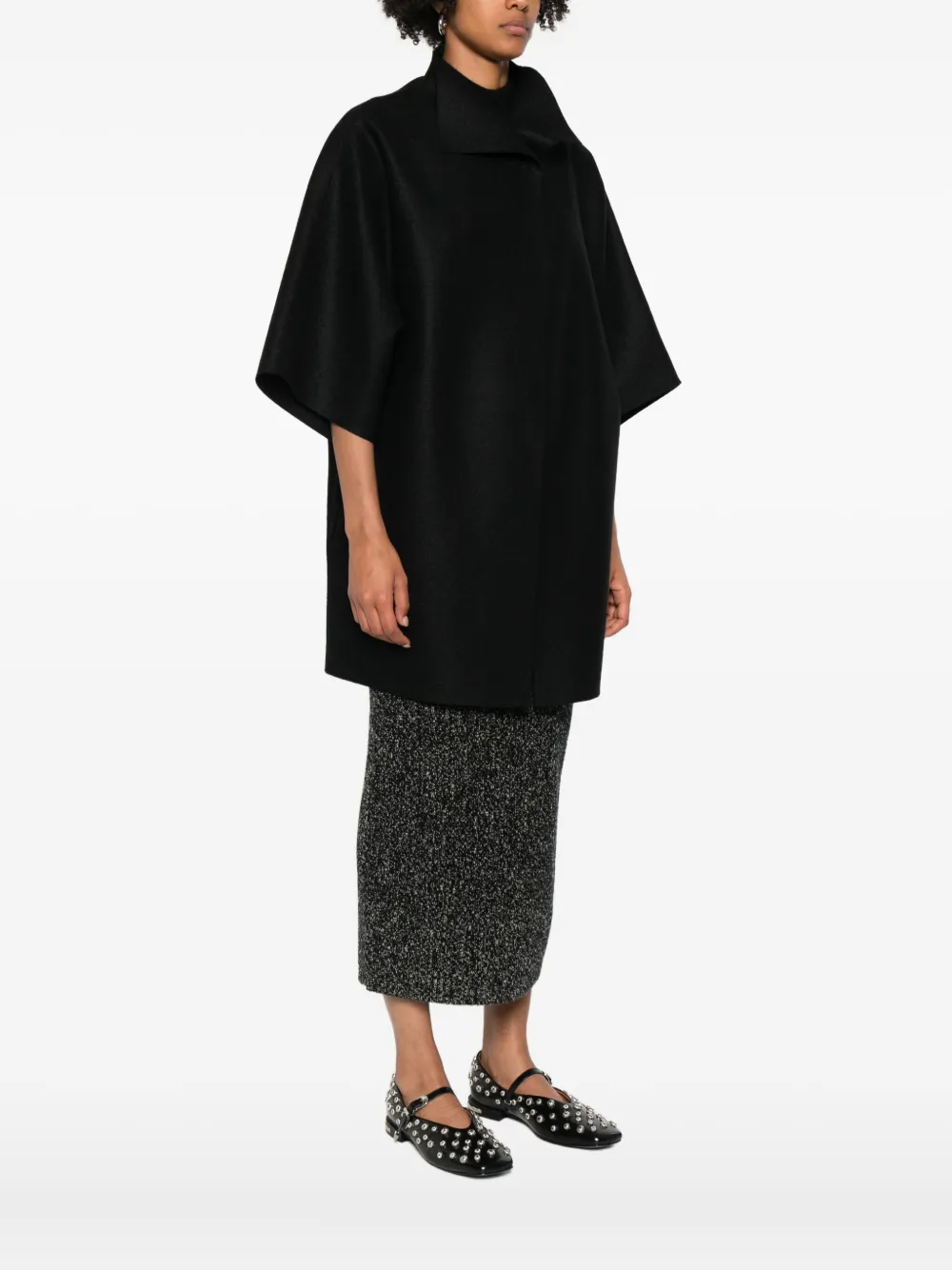 Harris Wharf London Jas met korte mouwen en kraag Zwart