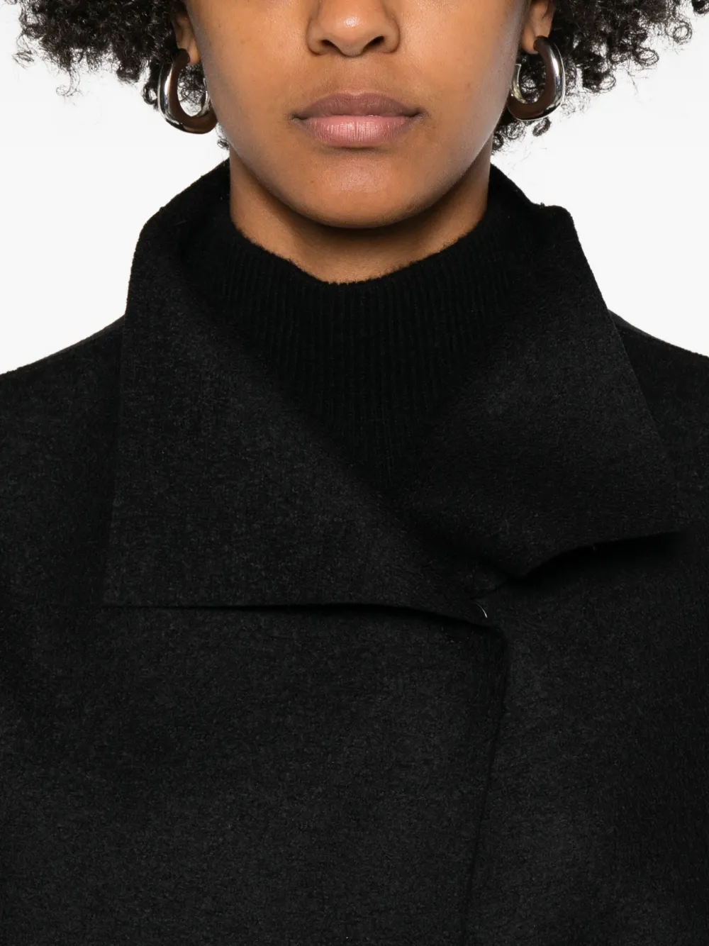 Harris Wharf London Jas met korte mouwen en kraag Zwart