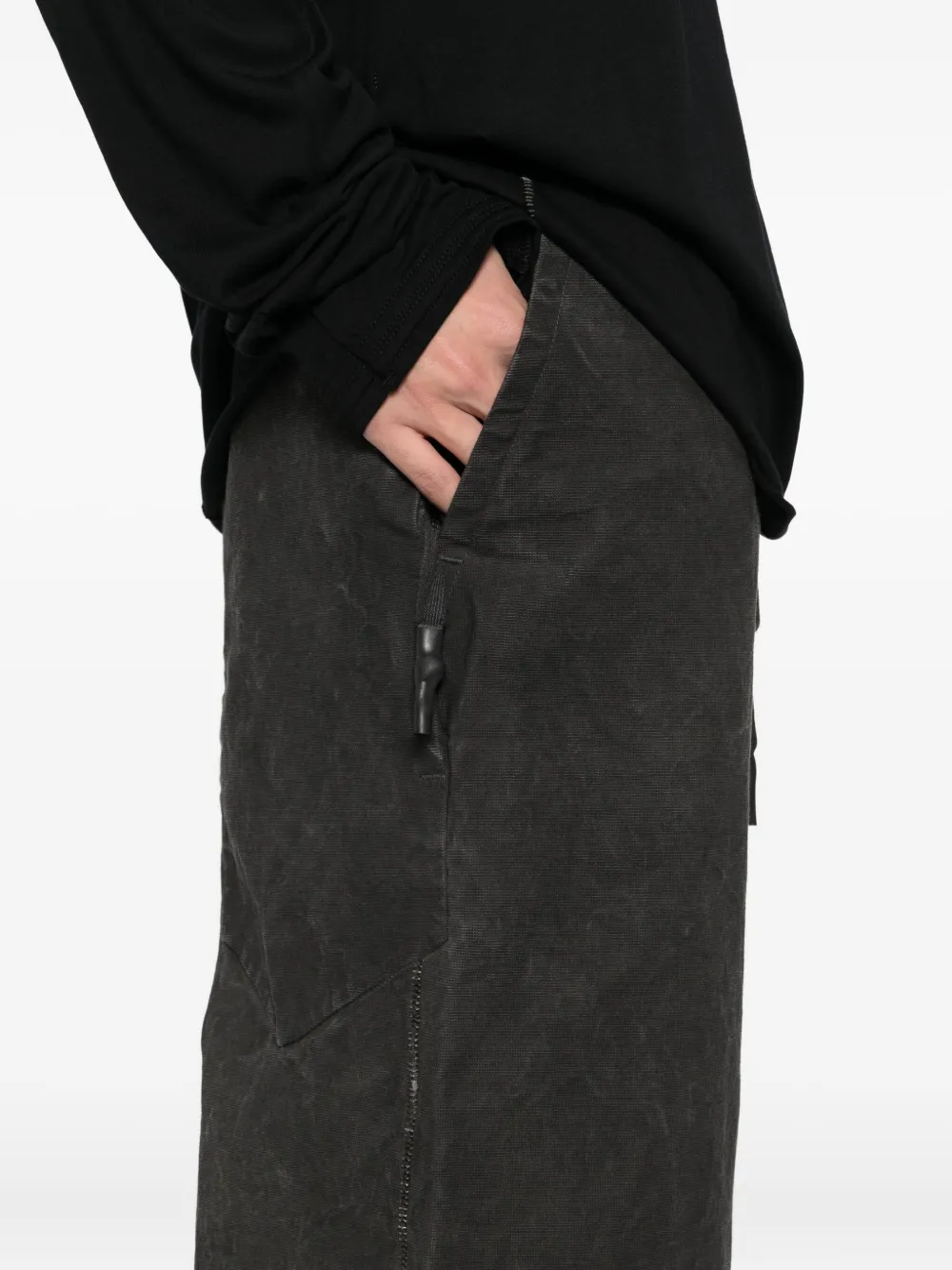 69 By Isaac Sellam Garment-dyed Trousers In Black