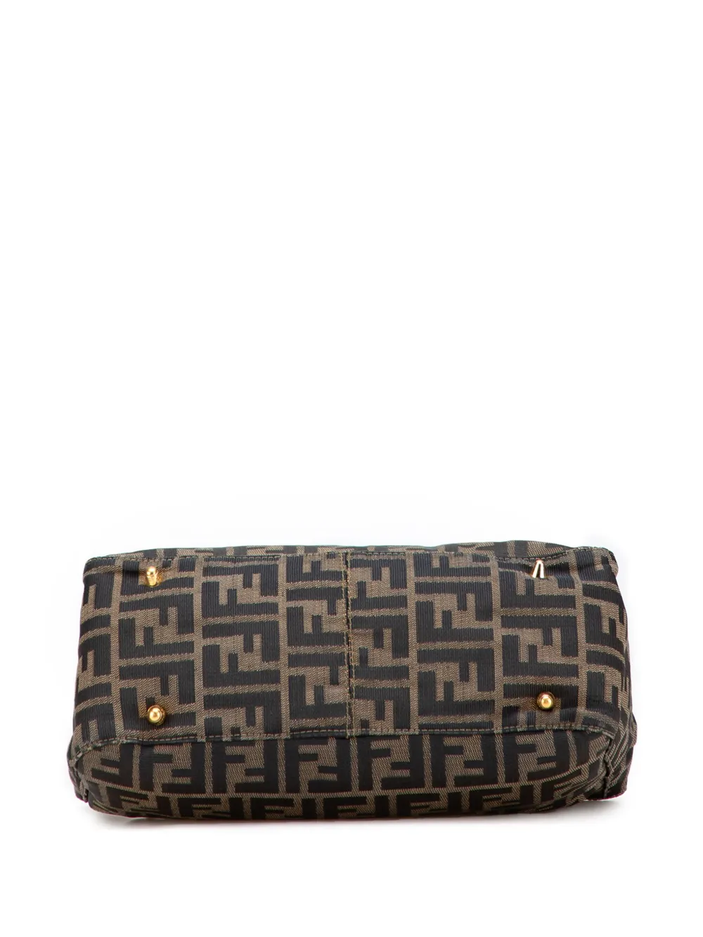 Pre-owned Fendi 2000-2017 Small Zucca Canvas Twins Tote Bag In Brown